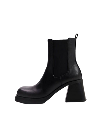 Topshop Bay square toe heeled chelsea boots in black | ASOS