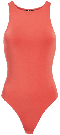 Body Contour Double Layer High Neck Thong Bodysuit | Express