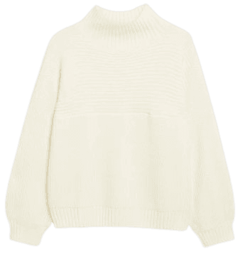Vertical knit sweater - Cream white - Jumpers - Monki ES
