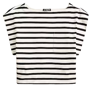 J.Crew: Boatneck Muscle T-shirt In Stripe Mariner Cotton For Women