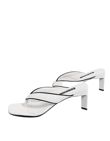 Senso Livvi II heeled sandals with toe thong in white | ASOS