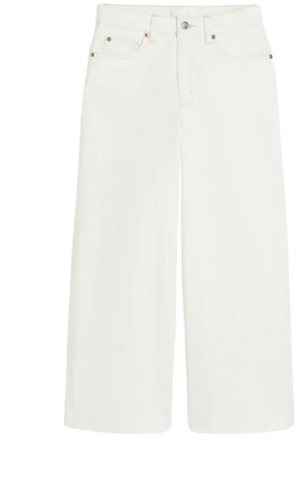 Wide High Ankle Jeans - White - Ladies | H&M US