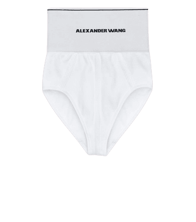 Shop Alexander Wang Rib Logo Underwear In White