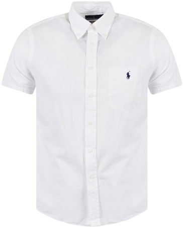 Polo Ralph Lauren White Linen Short Sleeve Shirt