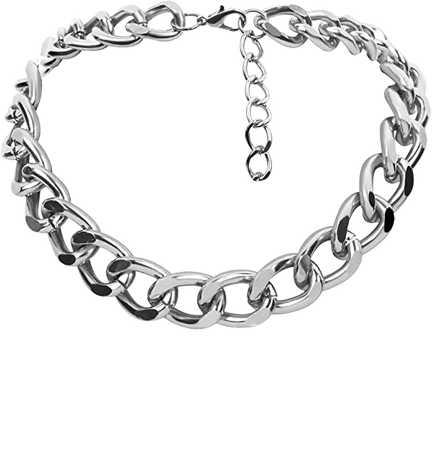 Amazon.com: Daimay Women's Alloy Choker Necklace Heavy Cuban Chunky Chain Punk Gothic Hip Hop Metal Necklaces - Silver -Small Size: Clothing, Shoes & Jewelry