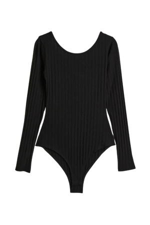 Low-backed Bodysuit - Black - Ladies | H&M US