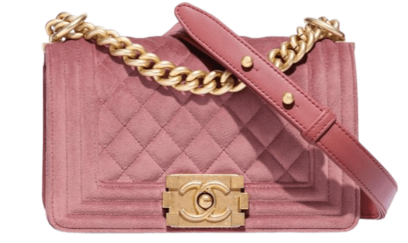 mauve Chanel suede purse