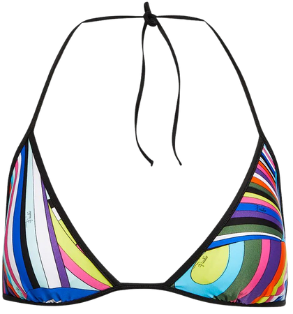 Printed Triangle Bikini Top in Multicoloured - Pucci | Mytheresa