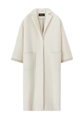 Langston Coat in Silk, Cashmere White | Loro Piana