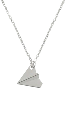 two paper airplanes flying//airplane necklace