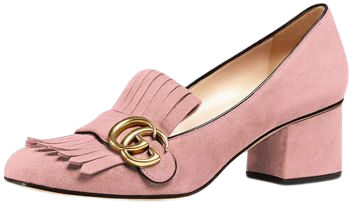 Gucci Marmont Fringe Suede 55mm Loafer Crystal Pink | Where to buy & how to wear