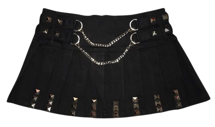 jawbreaker studded chain mini skirt