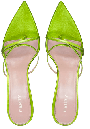 T Heel multi straps sandals 105 - Lime Green | FENTY
