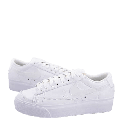 Nike Blazer Low Platform sneakers in triple white | ASOS