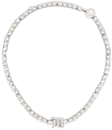 MISBHV crystal-embellished Logo Necklace - Farfetch