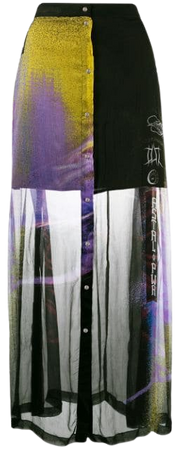 Diesel High Waisted Maxi Skirt 00SVKT0GAVE Black | Farfetch
