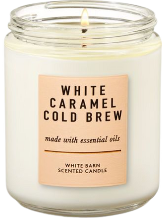 White Caramel Cold Brew Single Wick Candle | Bath & Body Works