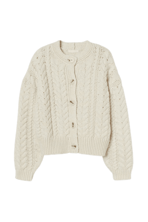 Cable-knit Cardigan - White