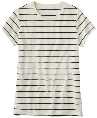 Women's Soft Stretch Supima Tee, Crewneck Short-Sleeve Striped | Tees & Knit Tops at L.L.Bean