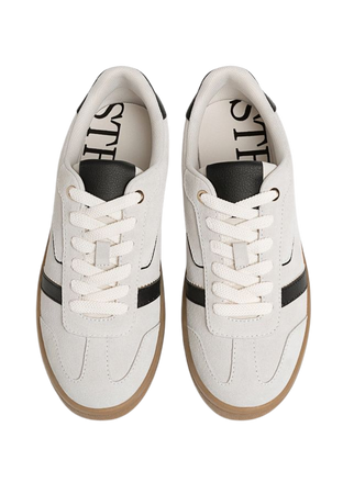 Leather trainers with pieces - Women's Shoes | Stradivarius United States