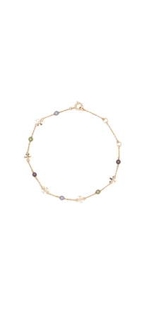 Tory Burch logo charm Pearl bracelet