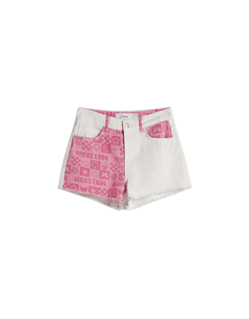 Printed patchwork shorts - Shorts and bermudas - Woman | Bershka