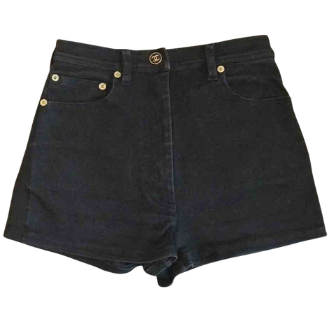 Black denim - jeans shorts Chanel Black size 36 FR in Denim - Jeans - 7382747