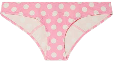 Mira Flounce Polka-dot Stretch-crepe Bikini Briefs - Baby pink
