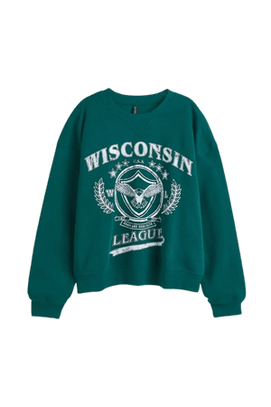Sweatshirt - Dark green/Wisconsin - Ladies | H&M US