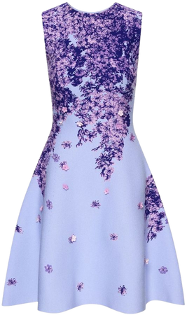 Oscar De La Renta Degrade Lilac Jacquard Knit Dress - Farfetch