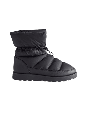 & Other Stories recycled polyamide padded snow boots in black | ASOS