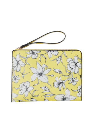 Patterned Clutch Bag - Yellow