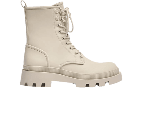 Lace-up flat ankle boots - pull&bear