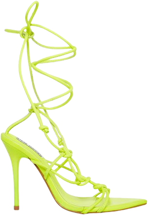 BUFFY Yellow Neon Strappy Lace-Up Heel | Women's Heels – Steve Madden