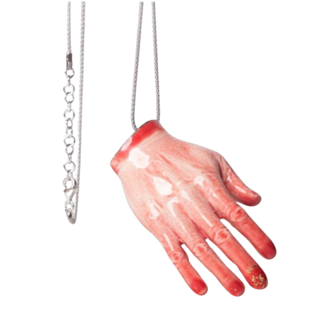 hand necklace red