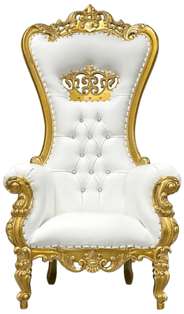 72" Takhta II Throne Chairs™ • Gold/White • Chiseled Perfections®