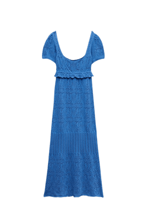 LONG CROCHET DRESS - Blue | ZARA United States
