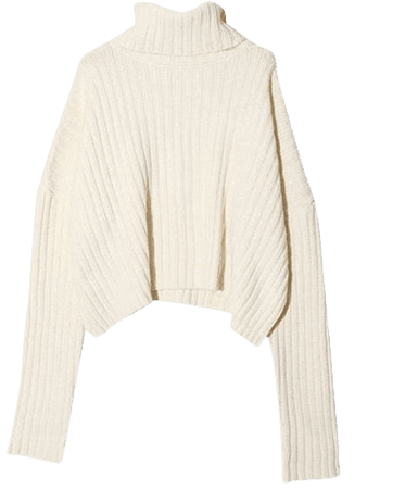 knit white turtleneck sweater