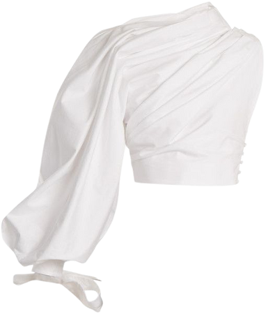 Jacquemus Le Haut Miro one-shoulder Cotton Top