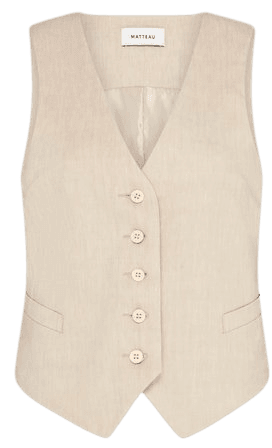 Linen-Blend Waistcoat By Matteau | Moda Operandi
