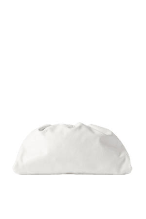 White The Pouch large gathered leather clutch | Bottega Veneta | NET-A-PORTER