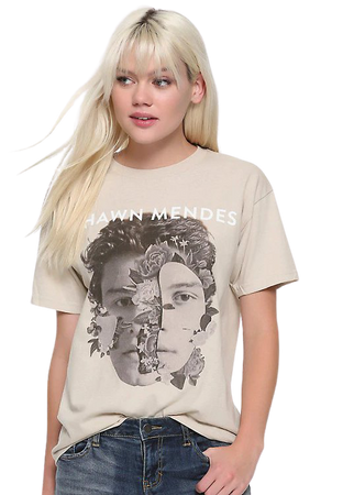 Shawn Mendes Black & White Face Girls T-Shirt
