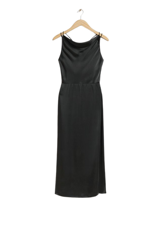 Cowl-Neck Dress - Dark Grey - Midi dresses - & Other Stories US