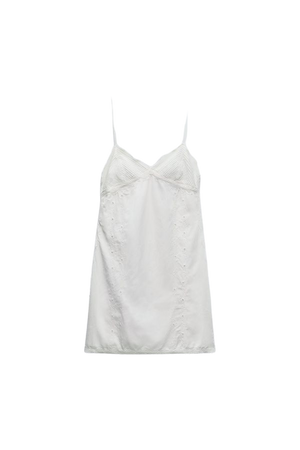 SHORT EMBROIDERED DRESS - White | ZARA United States