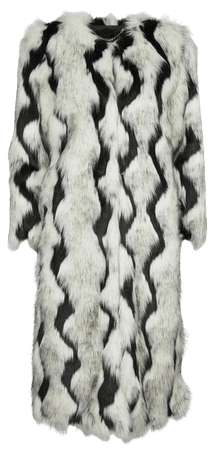 Mixed Faux Fur Long Coat | Karen Millen