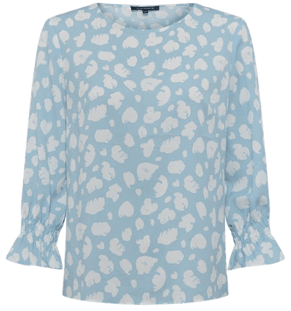 Aimee Crepe Light Printed Top Forget Me Not– French Connection US