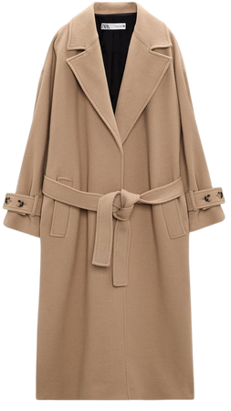 BELTED WOOL BLEND COAT - taupe brown | ZARA United States