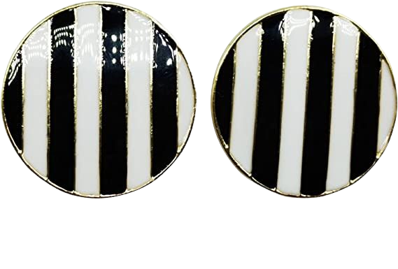 Amazon.com: YOUMOCD Black and White Stripes Round Retro Statement Earings: Clothing, Shoes & Jewelry