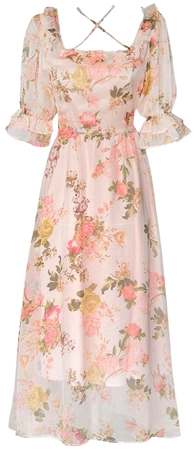 Fairy Core Rose Print Dress