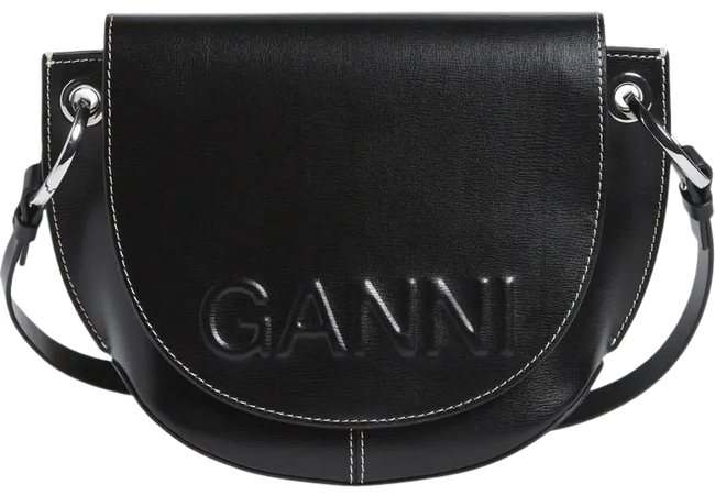 Ganni Banner Recycled Leather Saddle Bag | Nordstrom